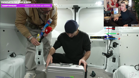 Papaplatte watches one of his viewers win 1million Euro live on television.