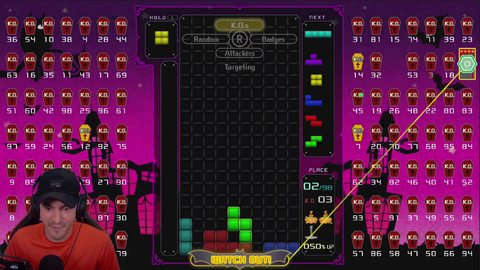 Dan Gheesling wins at Tetris 99 after 757 straight losses