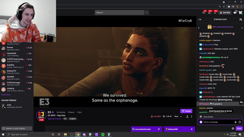 xQc reads Ubisoft chat out loud during Far Cry section