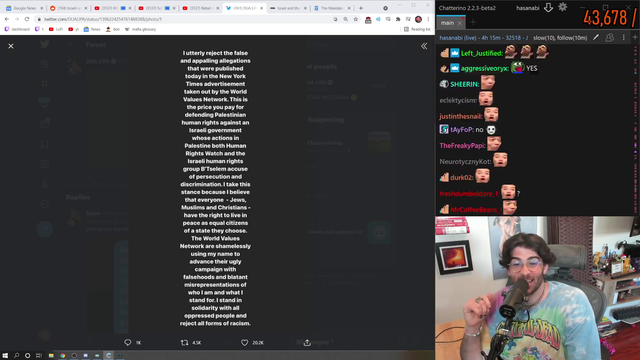 Hasan down tremendous