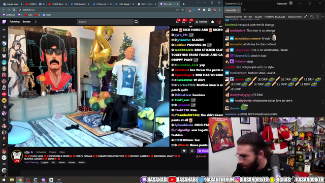 xQc gives Hasan a fashion show