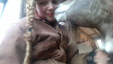 KKona girl with zoomer goat