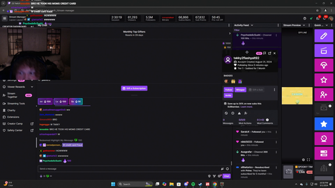 The kid who gifted 2350 subs for kai cenat is back on an alt and gifted 1150 subs for caseoh, W credit fraud